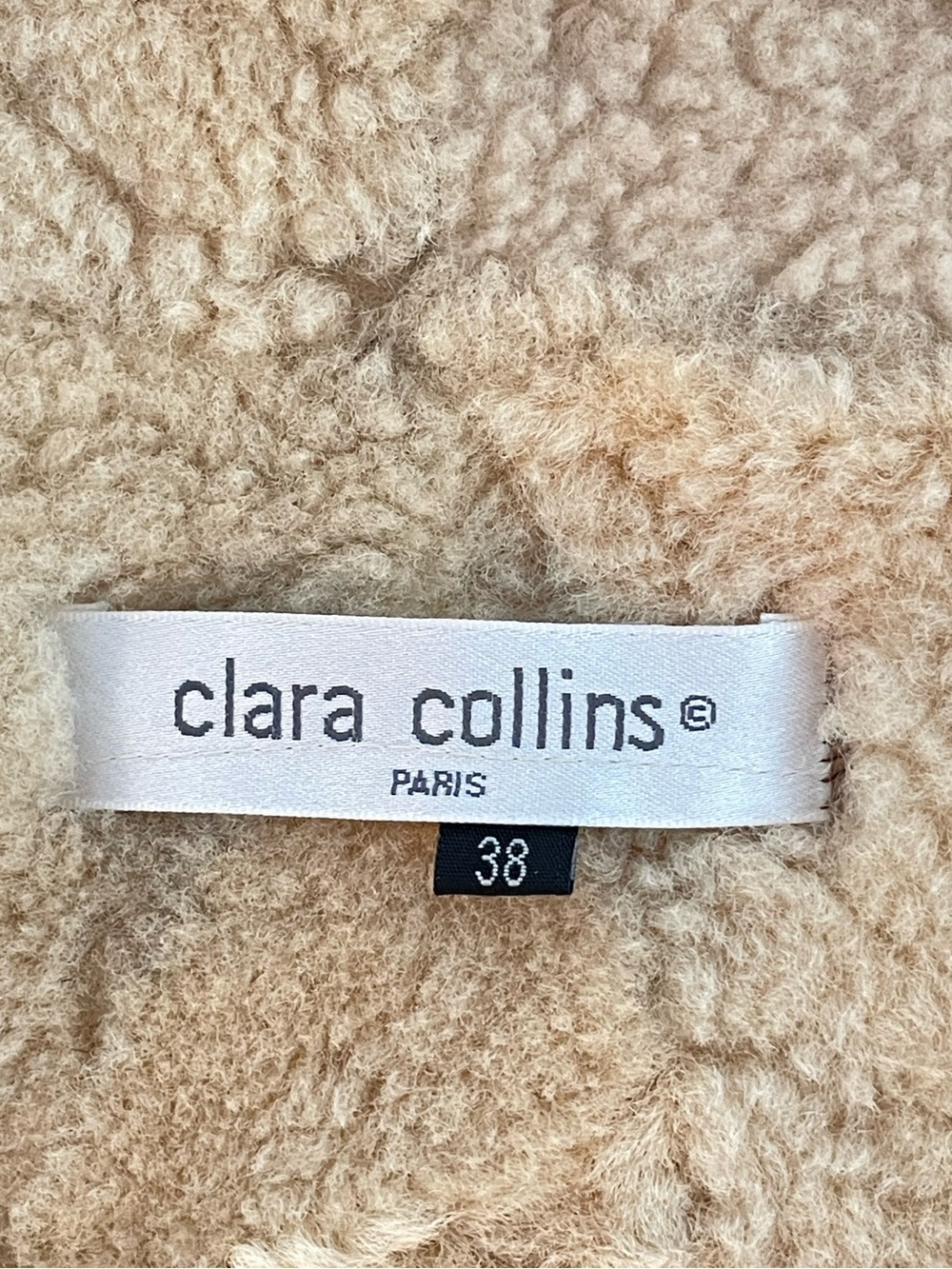 Clara Collins Paris Women’s Shearling Patchwork Jacket with Collar size 38 US 6 - Picture 9 of 10